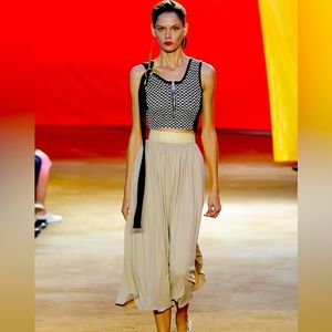 Celine S/S 2016 Pleated Skirt with Leather Belt. FR size 36. Collector’s item.